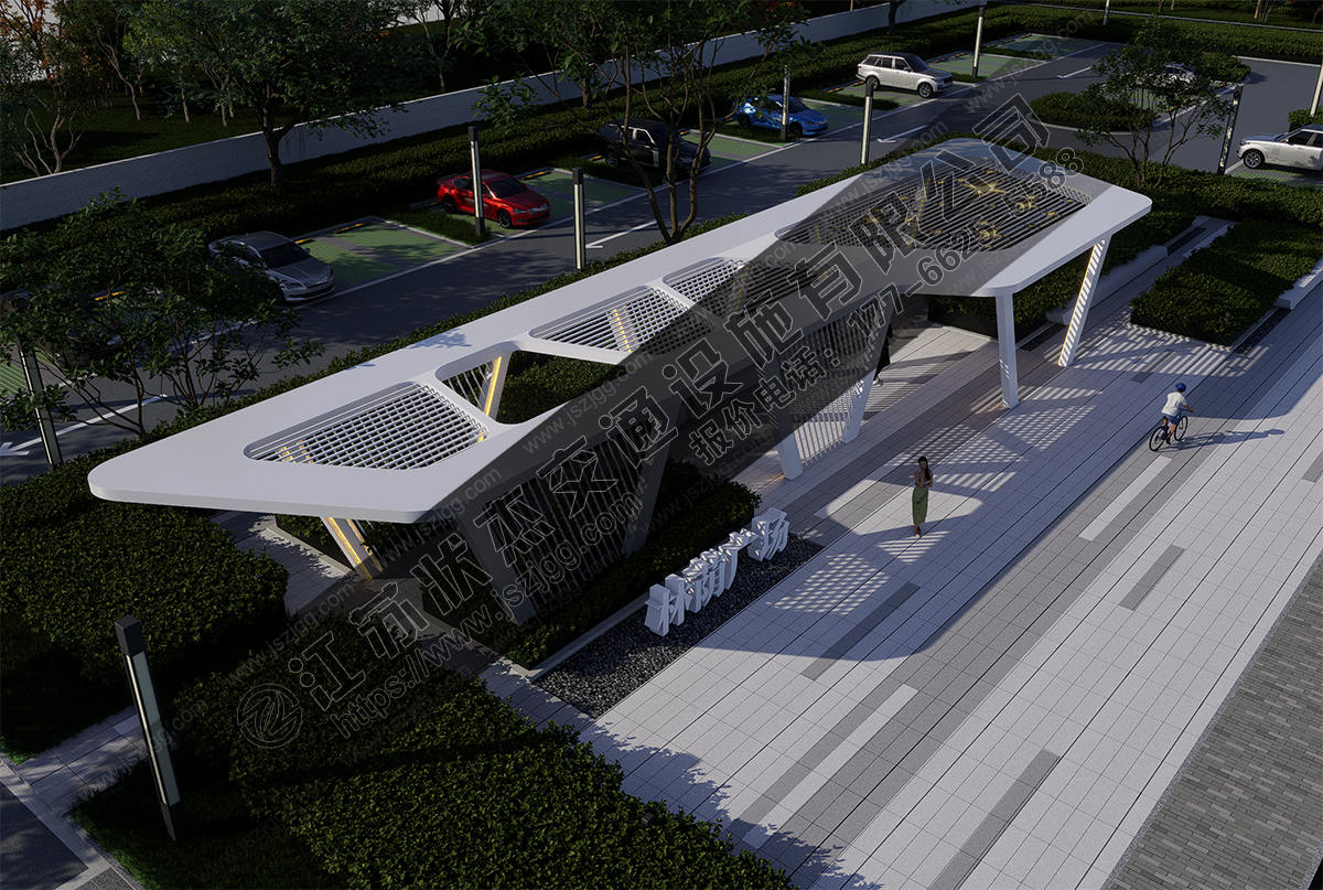 公園鋼結構景觀(guān)廊架廣場(chǎng)休憩廊架