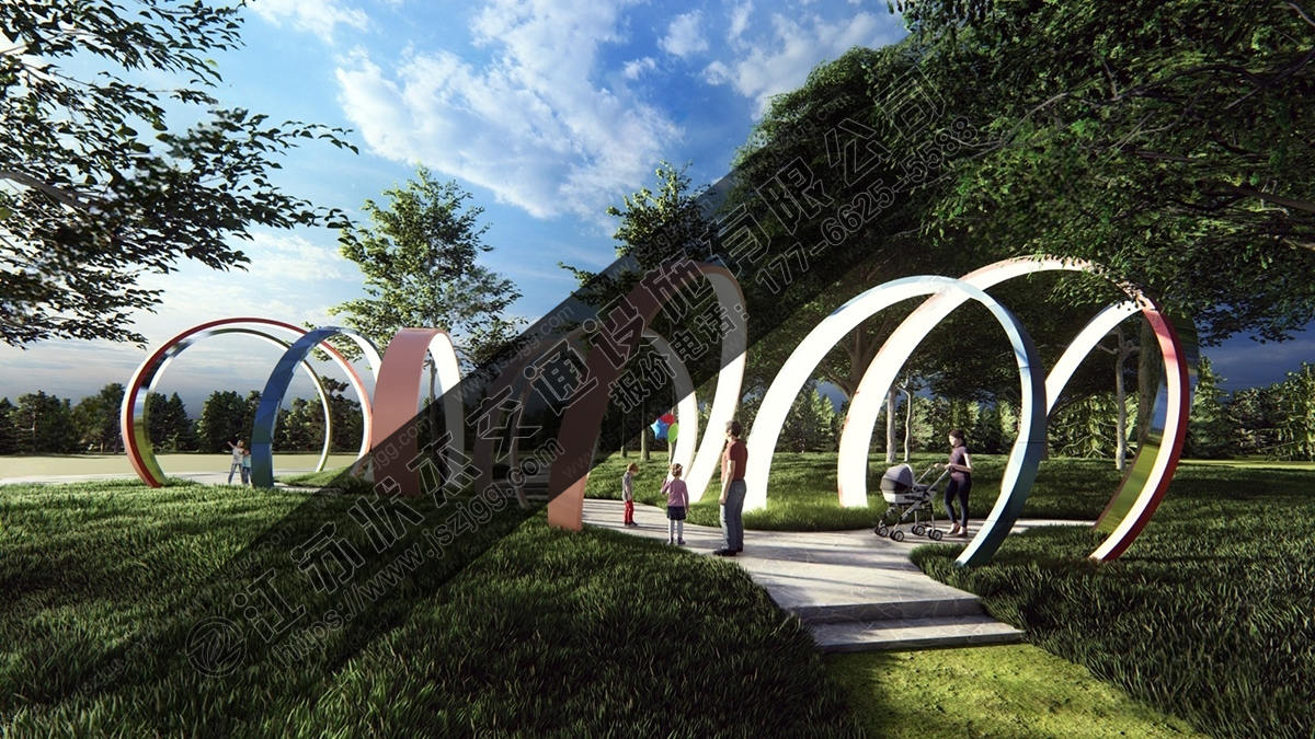 公園圓形景觀(guān)鋼結構廊架價(jià)格