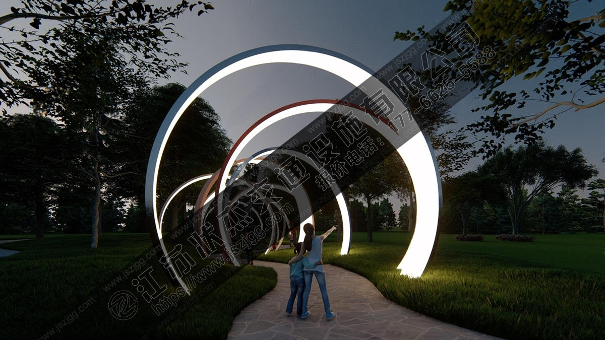 公園圓形景觀(guān)鋼結構廊架價(jià)格