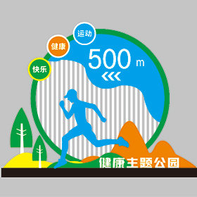 公園運動(dòng)健身立式標牌效果圖